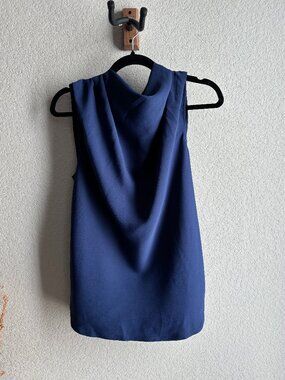 Babaton Mockneck Blue Blouse - Medium